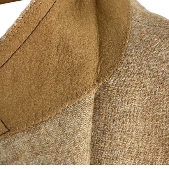 Vintage Wool Blazer MacAll Fifth Avenue Camel Tweed Hunt Jacket Patch Pockets - Picture 6 of 16